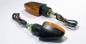 Preview: Mini Blinker "Arrow Grooved" gelbes Glas schwarz kurz (Paar)