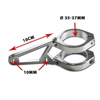 Lampenhalter Set CNC Alu-chrom 35-37mm