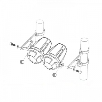 Lampenhalter Set CNC Alu-chrom 35-37mm