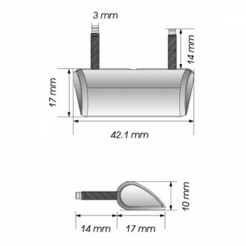 SMD-Kennzeichenbeleuchtung "Forty" 42x10x17mm ,schwarz, E-geprüft,