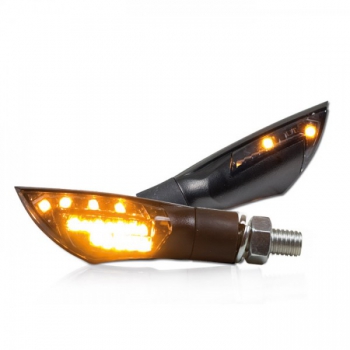 LED-Blinker "Dual", schwarz, Blinkfunktion V + H, M8, L 50 x T 20 x H 18 mm, getönt, E-geprüft, Paar