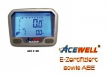 Multifunktionelles Digitalinstrument ACE-3150 Tacho-Drehzahlmesser-Uhr-Tankanzeige, silber