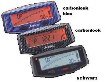 Digitaltachometer ACE-1500C Multifunktionen, Farbe:carbon, Beleuchtg.blau