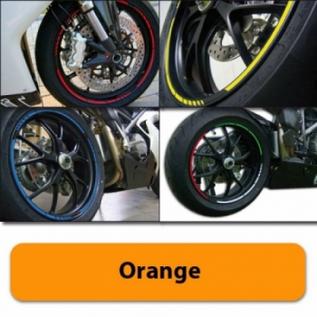 Felgenrandaufkleber "GP", orange, 7 mm breit vorgeformt für 16-19" Felgen