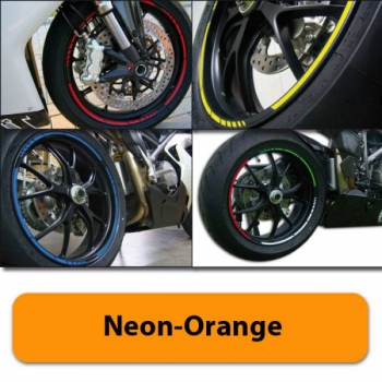 Felgenrandaufkleber "GP", neon-orange, 7 mm breit vorgeformt für 16-19" Felge