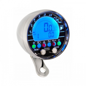 Digitaltachometer ACE-2853AP Aufbau-Tach-Drehzahlmesser-Uhr, alu-poliert