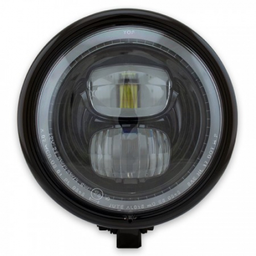 LED-Scheinwerfer "Pearl"  5 3/4 "  schwarz glanz, LED, M10 unten, Ø 155mm, Einsatz Ø 143 mm, E-geprüft