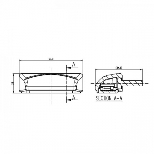 SMD-Kennzeichenbeleuchtung "Axis" 47x14x20mm ,schwarz, E-geprüft, 12V