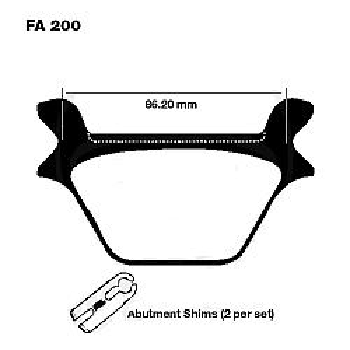 Bremsbeläge Harley Davidson ab late 87->(Aramid FA200) hi