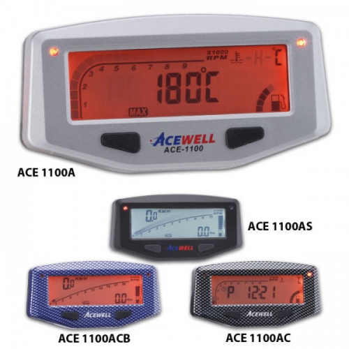 Multifunktionelles Digitalinstrument ACE-1100AS schwarz, Drehzm.Tankuhr,Voltm.
