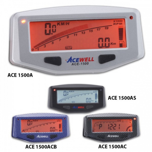 Digitaltachometer ACE-1500AS Multifunktionell, Farbe:schwarz, Beleuchtg.orange