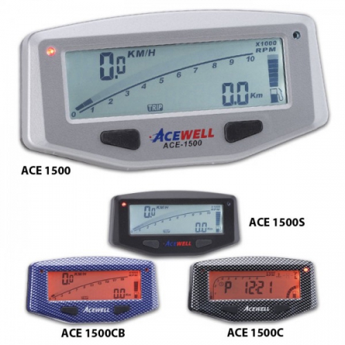Digitaltachometer ACE-1500CB Multifunktionen, Farbe:carbon, Beleuchtg.blau
