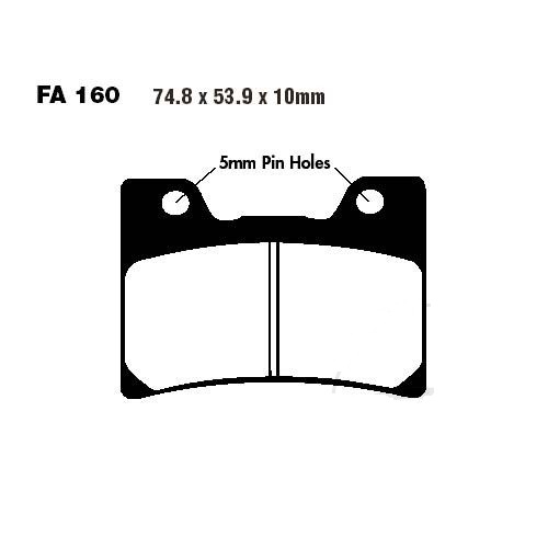 Bremsbeläge Yamaha FZR 1000 Genesis Bj.89-90 (Aramid FA160) vo