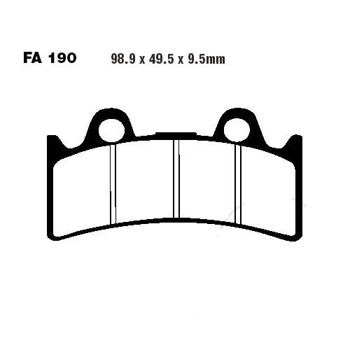 Bremsbeläge Yamaha FZR 1000 EXUP (Sinter FA190HH) vo