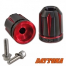 Daytona Lenkergewichte "Scratch"rot eloxiert , 7/8"+1" Lenker mit Ø 14-19 mm , Paar , Alu , Kawasaki M8 System