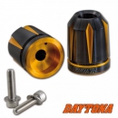 Daytona Lenkergewichte "Scratch"gold eloxiert , 7/8"+1" Lenker mit Ø 14-19 mm , Paar , Alu , Kawasaki M8 System