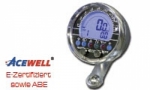 Digitaltachometer ACE-2853AP Aufbau-Tach-Drehzahlmesser-Uhr, alu-poliert