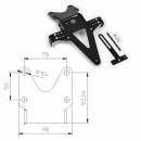 Kennzeichenhalter UNIVERSAL  Typ 1,  schwarz , verstellbar , inkl. Reflektorhalter