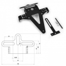 Kennzeichenhalter UNIVERSAL  Typ 6,  schwarz , verstellbar , inkl. Reflektorhalter